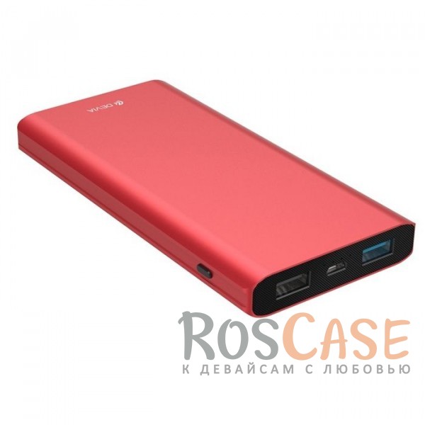 Фото Красный Портативное зарядное устройство 10000mAh 2 USB с функцией быстрой зарядки и кабелем в комплекте