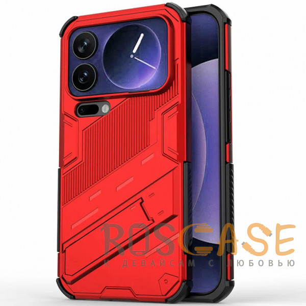 Фото Красный Megatron | Противоударный чехол-подставка для Xiaomi Mi 17 Pro Max 5G с защитой камеры