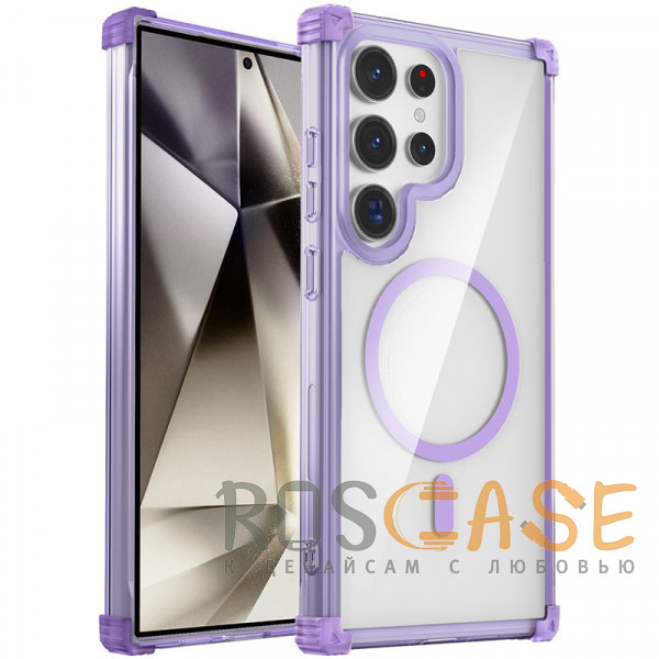 Фото Фиолетовый Nature Magnetic | Прозрачный противоударный чехол с поддержкой MagSafe для Samsung Galaxy S25 Ultra