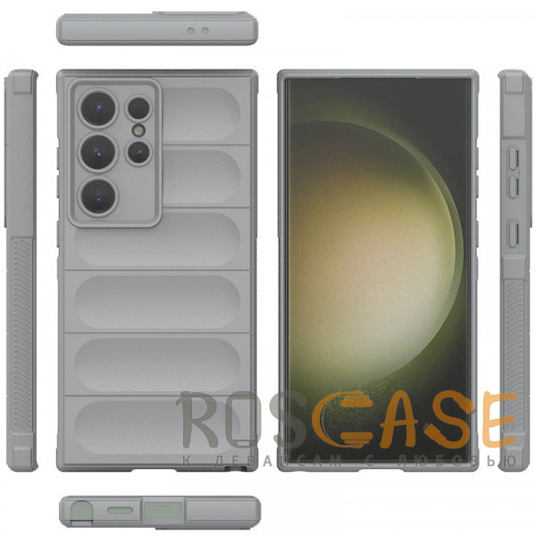 Изображение Серый Flex Silicone | Противоударный чехол для Samsung Galaxy S24 Ultra с защитой камеры и микрофиброй
