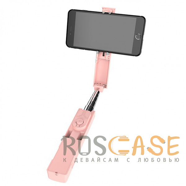 Изображение Розовый Телескопический Bluetooth монопод Borofone BY4 для селфи 76см