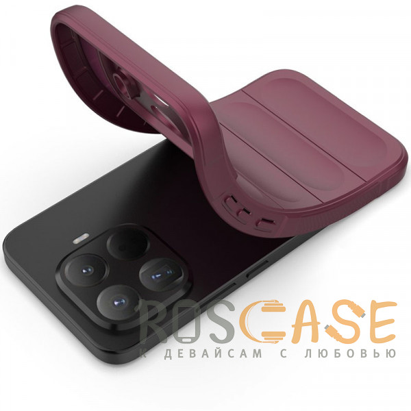 Фотография Бордовый Flex Silicone | Противоударный чехол для Xiaomi Mi 15T Pro с защитой камеры и микрофиброй