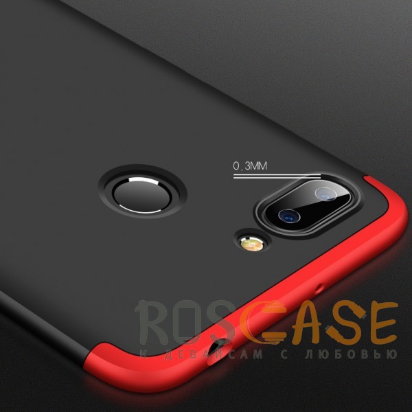 Изображение Черный / Красный GKK LikGus 360° | Двухсторонний чехол для Xiaomi Redmi 6 с защитными вставками