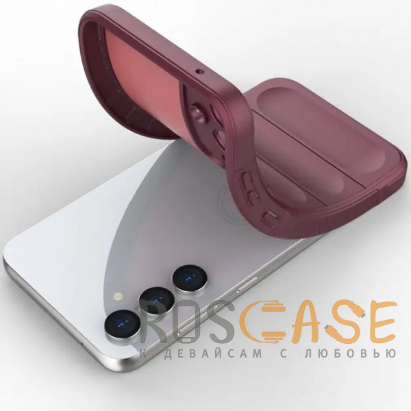 Фотография Бордовый Flex Silicone | Противоударный чехол для Samsung Galaxy S23 FE с защитой камеры и микрофиброй