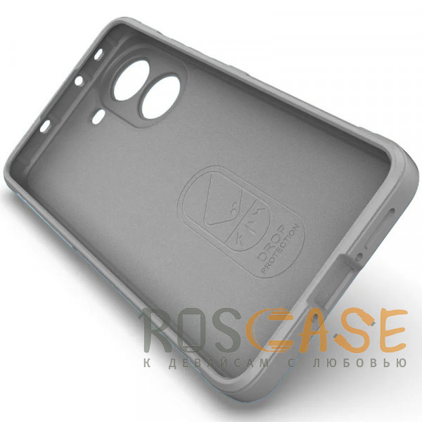 Изображение Серый Flex Silicone | Противоударный чехол для Xiaomi Redmi Turbo 4 с защитой камеры и микрофиброй