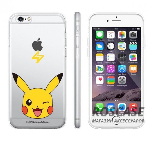 Фотография Pikachu / face Прозрачный силиконовый чехол "Pokemon Go" для Apple iPhone 6/6s (4.7")