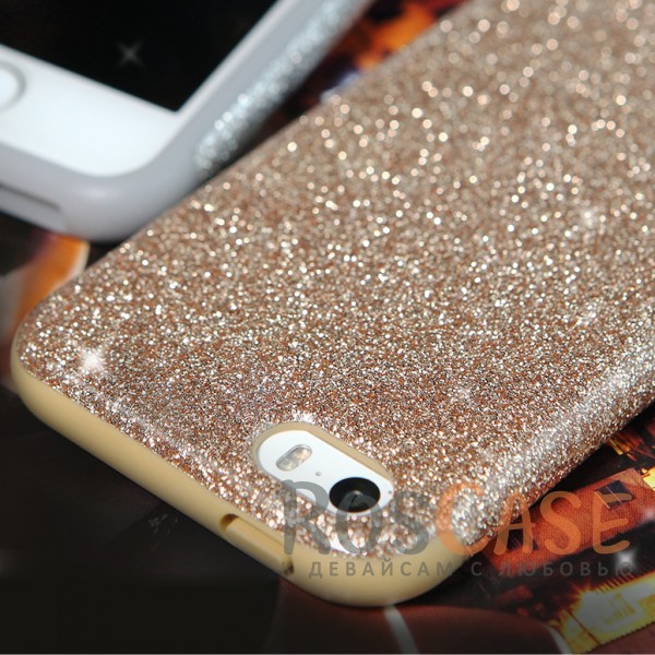 Фотография Золотой / Gold Блестящий силиконовый чехол для Apple iPhone 5/5S/SE