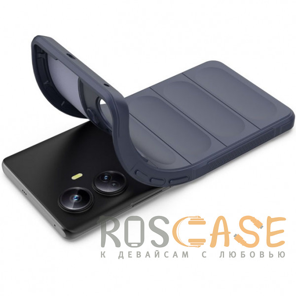 Фотография Темно-синий Flex Silicone | Противоударный чехол для Realme 10 Pro Plus 5G с защитой камеры и микрофиброй