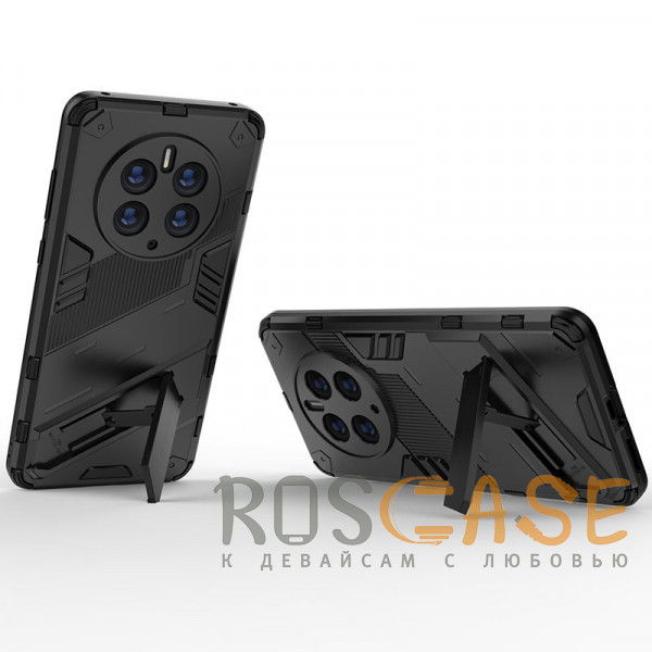 Фотография Черный Megatron | Противоударный чехол-подставка для Huawei Mate 50 Pro с защитой камеры