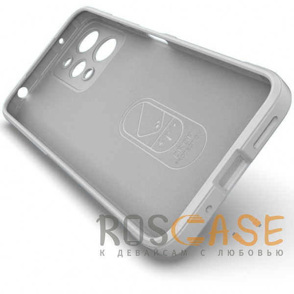 Изображение Серый Flex Silicone | Противоударный чехол для Xiaomi Redmi 12 / Note 12R 5G / Poco M6 Pro 5G с защитой камеры и микрофиброй