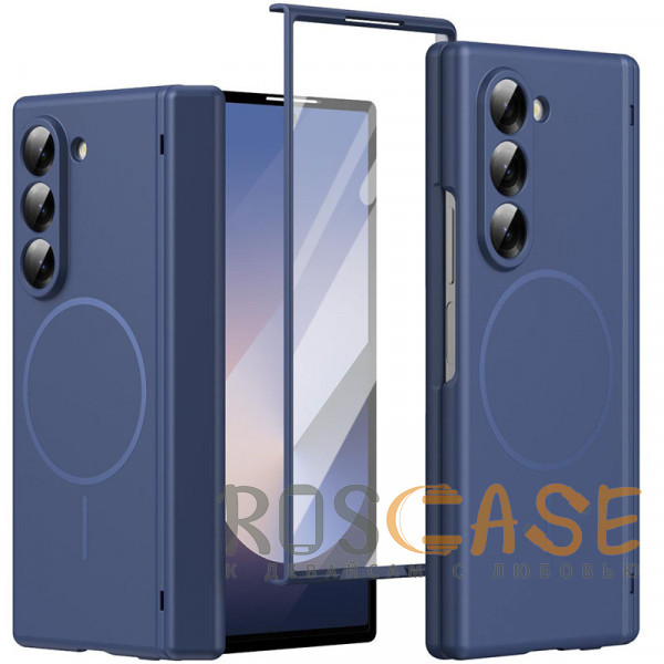 Фото Темно-синий Чехол 3D с Magsafe и внешним стеклом для Samsung Galaxy Z Fold 6