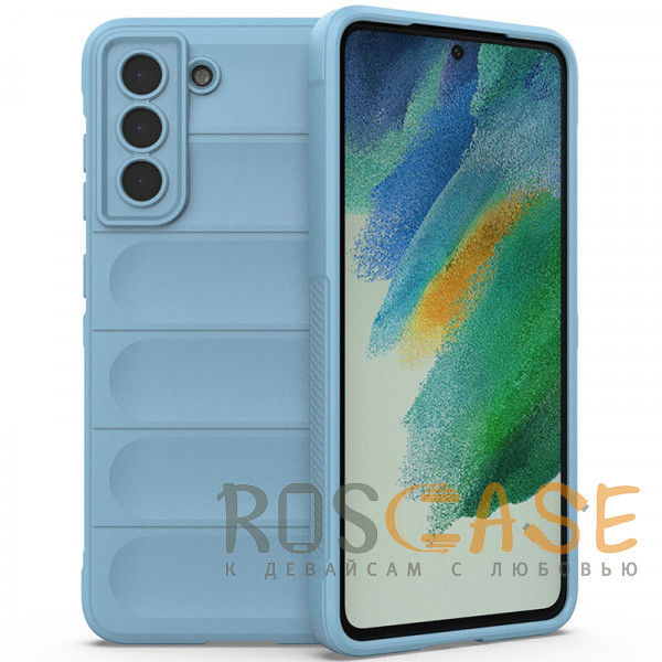 Фото Голубой Flex Silicone | Противоударный чехол для Samsung Galaxy S21 FE с защитой камеры и микрофиброй
