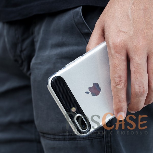 Изображение Бесцветный / Transparent Rock Ace | Силиконовый чехол для iPhone 7 Plus / 8 Plus с матовой пластиковой вставкой