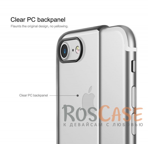 Изображение Черный / Transparent black Rock Pure | Пластиковый чехол для Apple iPhone 7 / 8 (4.7") с дополнительной защитой углов и кнопок