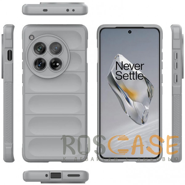 Изображение Серый Flex Silicone | Противоударный чехол для OnePlus 12 с защитой камеры и микрофиброй