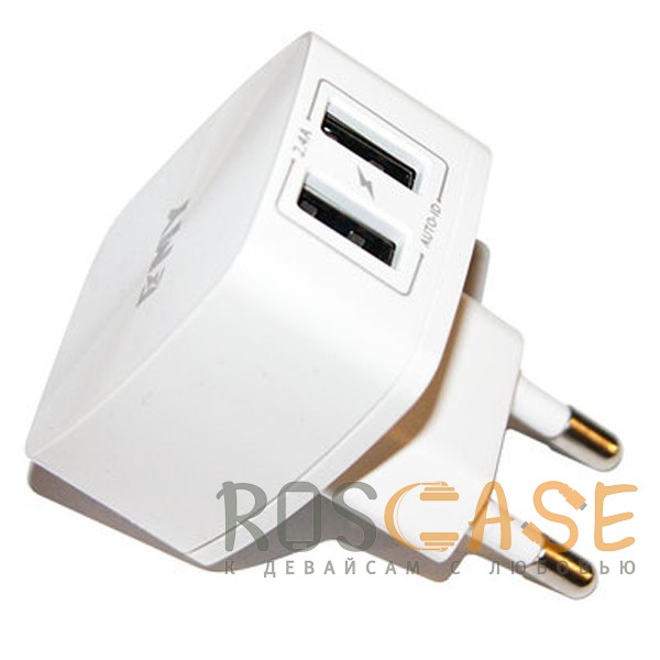 Изображение Белый EMY MY-227 | Сетевое зарядное устройство (2USB 2.4A) + кабель MicroUSB