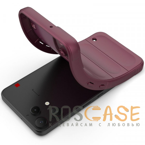 Фотография Бордовый Flex Silicone | Противоударaный чехол для Nothing Phone 3a Lite с защитой камеры и микрофиброй