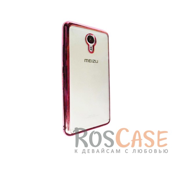 Фото Розовый Силиконовый чехол для Meizu M3 Note с глянцевой окантовкой