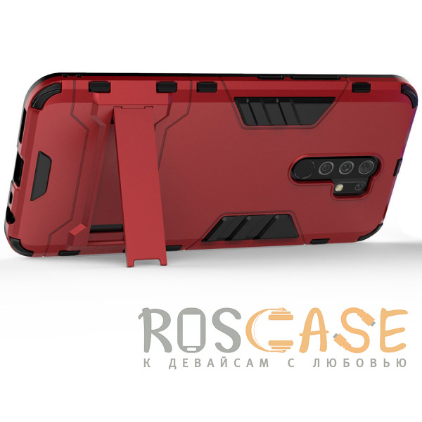 Изображение Красный Transformer | Противоударный чехол-подставка для Xiaomi Redmi 9 с мощной защитой корпуса