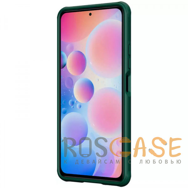 Фото Зеленый Nillkin CamShield Pro | Чехол из пластика и TPU с защитой камеры для Xiaomi Poco F3 / Mi 11X (Pro) / Redmi K40 (Pro)