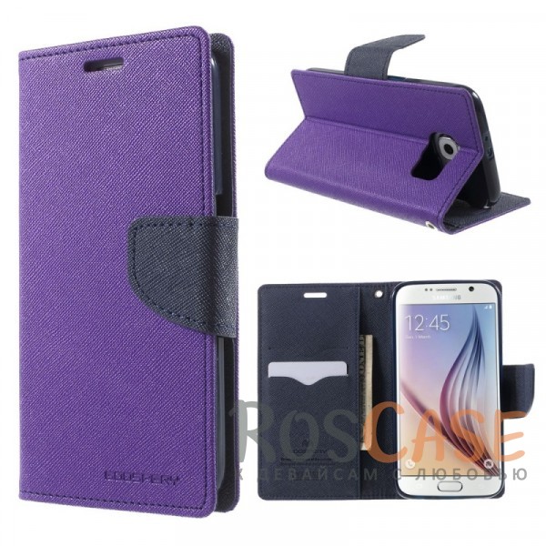 Фото Фиолетовый / Синий Mercury Fancy Diary | Чехол-книжка для Samsung Galaxy S6 G920F/G920D Duos