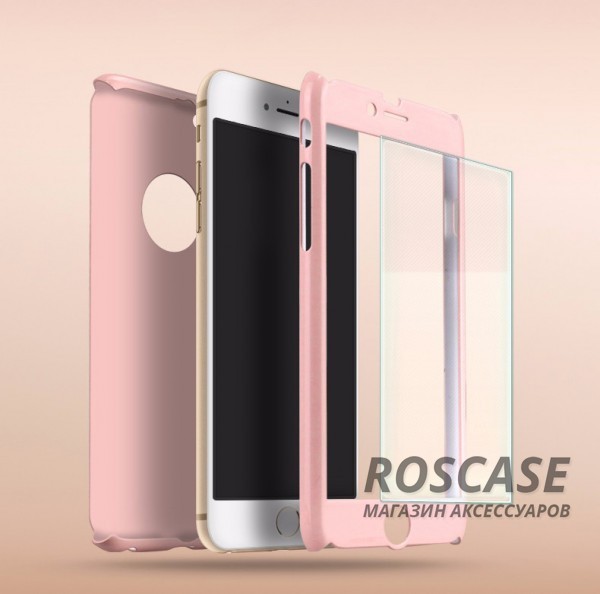 Фотография Розовый iPaky Painting 360° | Комплект чехол + стекло для Apple iPhone 6/6s (4.7") (полная защита корпуса и экрана)