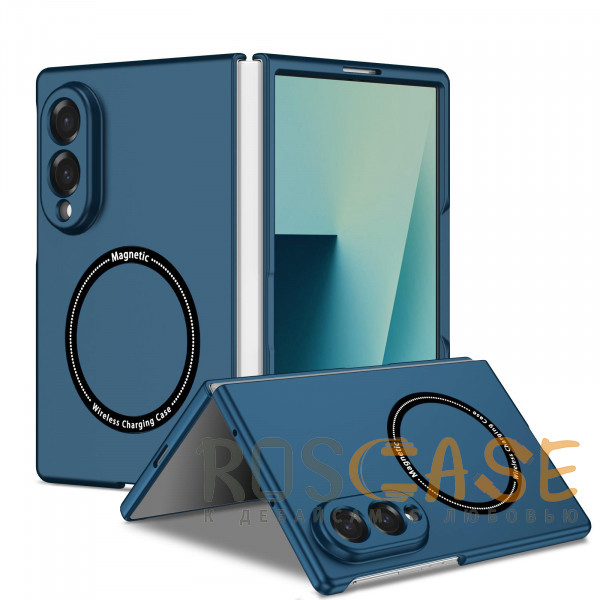 Фото Темно-синий Matte Shield | Тонкий матовый пластиковый чехол с поддержкой Magsafe для Samsung Galaxy Z Fold 8