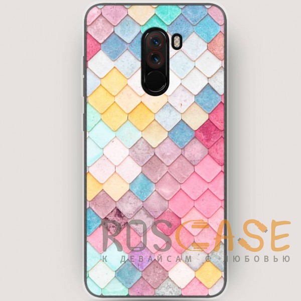 Фото Нежные ромбики RosCase | Силиконовый чехол для Xiaomi Pocophone F1