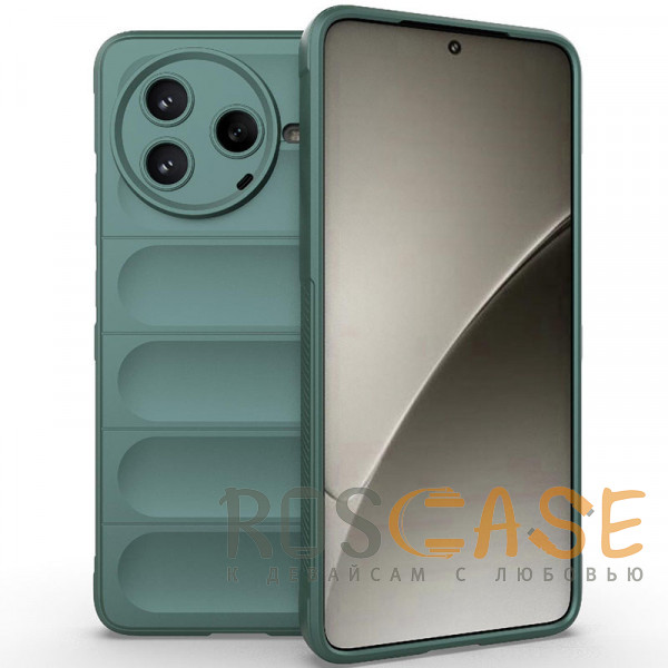 Фото Зеленый Flex Silicone | Противоударный чехол для Xiaomi Poco F7 Pro / Redmi K80 с защитой камеры и микрофиброй