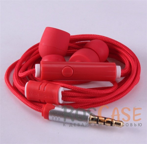 Фотография Красный Headset EF-E5 | Вакуумные наушники с микрофоном
