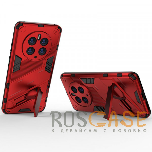 Фотография Красный Megatron | Противоударный чехол-подставка для Huawei Mate 50 Pro с защитой камеры