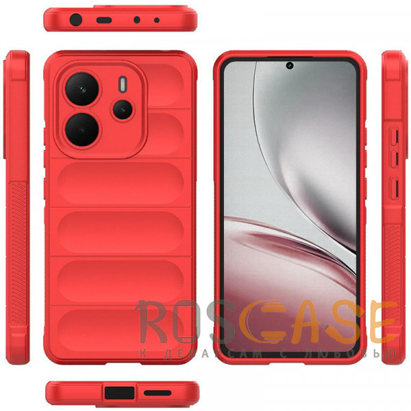Фото Красный Flex Silicone | Противоударный чехол для Xiaomi Redmi Note 14 4G с защитой камеры и микрофиброй