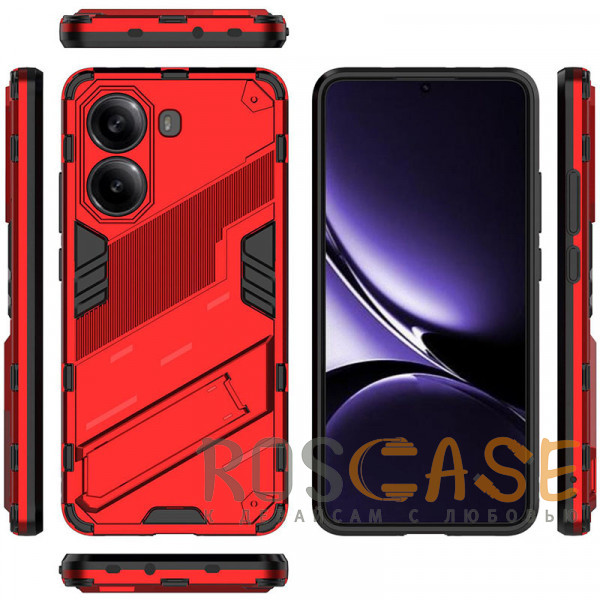 Изображение Красный Megatron | Противоударный чехол-подставка для Xiaomi Redmi Turbo 4 с защитой камеры