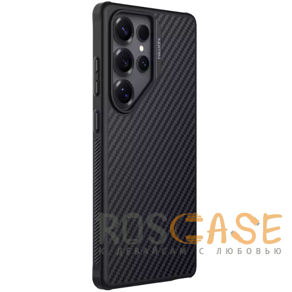 Фотография Черный Nillkin Synthetic Fiber Magnetic | Чехол с карбоновой текстурой для Samsung Galaxy S25 Ultra с поддержкой Magsafe