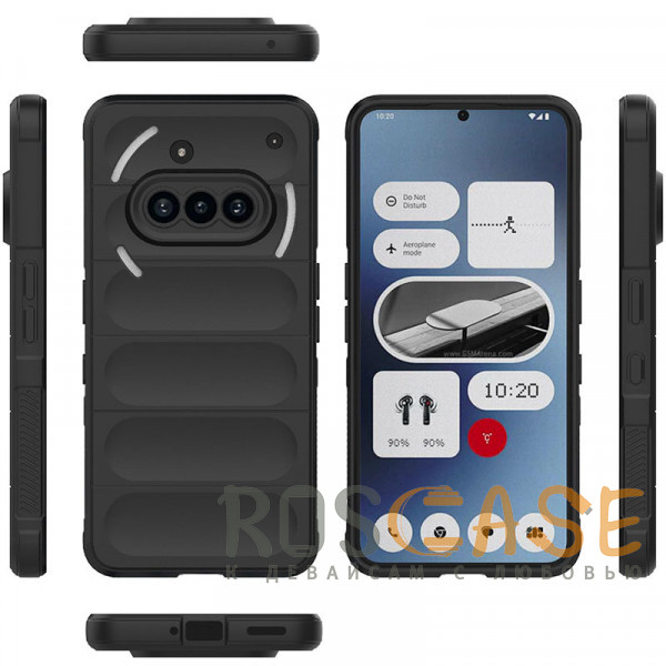 Фото Черный Flex Silicone | Противоударный чехол для Nothing Phone 3a с защитой камеры и микрофиброй