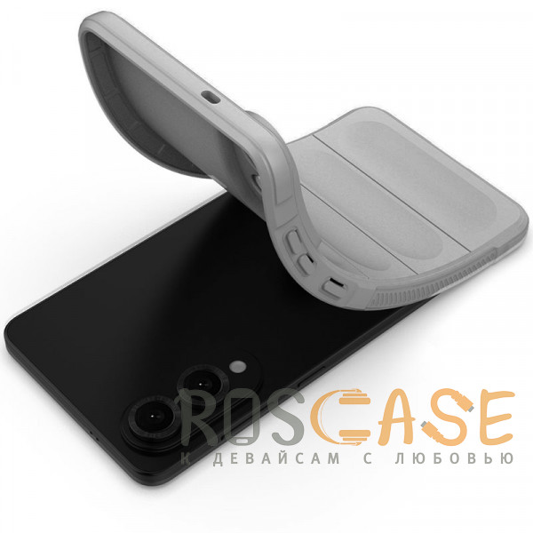 Фотография Серый Flex Silicone | Противоударный чехол для Samsung Galaxy S25 Edge с защитой камеры и микрофиброй