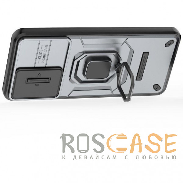 Фотография Серый Transformer Ring Holder | Противоударный чехол с кольцом и шторкой камеры для OnePlus Nord CE 5 5G