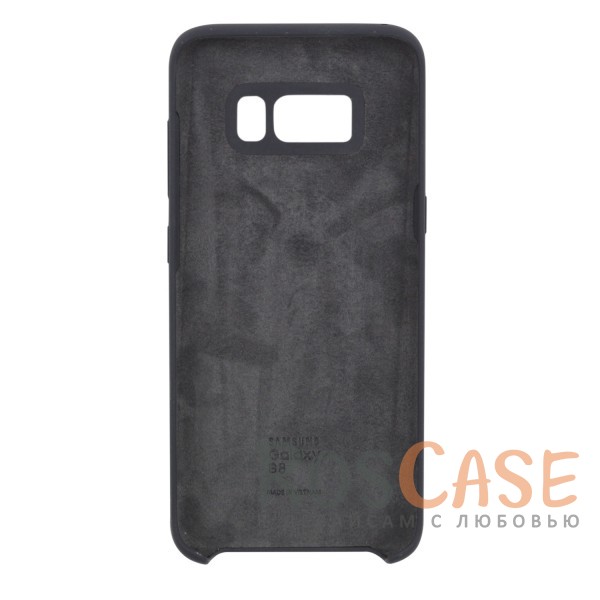 Фотография Черный / Black Оригинальный силиконовый чехол Silicone Cover для Samsung Galaxy S8 | Матовая софт-тач поверхность из мягкого микроволокна для защиты от падений (реплика)