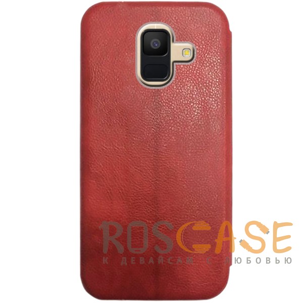 Фотография Красный Open Color 2 | Чехол-книжка на магните для Samsung Galaxy A6 (2018) с подставкой и внутренним карманом
