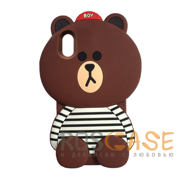 Фото Большой силиконовый чехол-игрушка медведь Тедди для iPhone X / XS