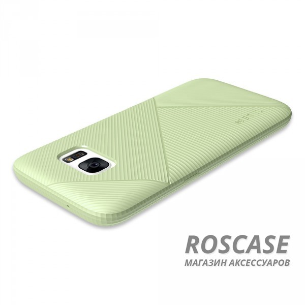 Изображение Оливковый Гибкий силиконовый чехол STIL Stone Edge с фактурным треугольным узором и рельефными гранями для Samsung G930F Galaxy S7