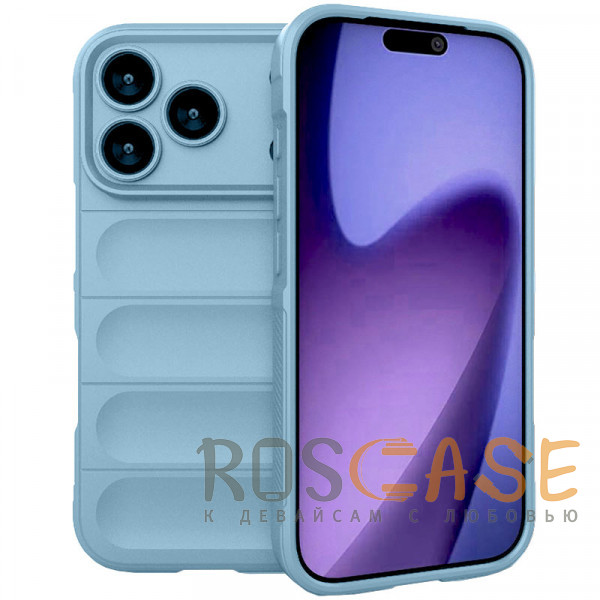 Фото Голубой Flex Silicone | Противоударный чехол для iPhone 17 Pro с защитой камеры и микрофиброй