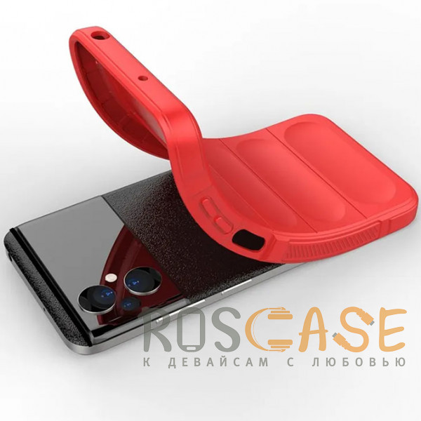 Фотография Красный Flex Silicone | Противоударный чехол для Xiaomi Poco M4 5G / M5 4G с защитой камеры и микрофиброй