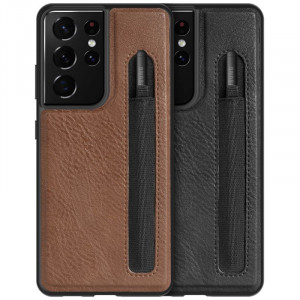 Nillkin Aoge Leather | Чехол с отделением для стилуса из Premium экокожи для Samsung Galaxy S21 Ultra