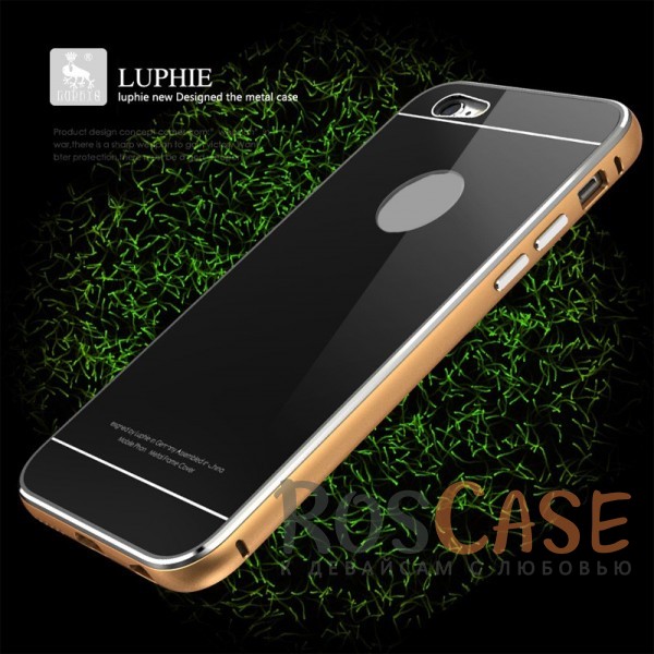 Фото Золотой / Черный LUPHIE Metal Frame | Металлический бампер для iPhone 6/6s с глянцевой панелью