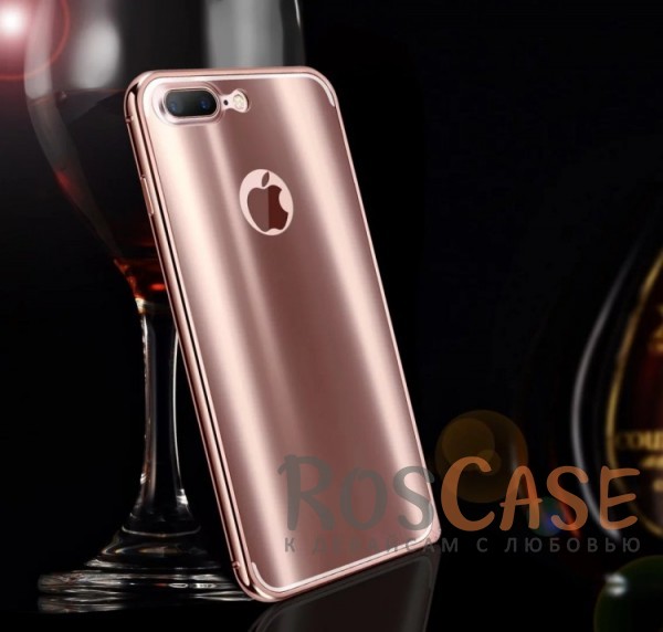 Фотография Rose Gold Модный металлический бампер Luxurious Neon с глянцевой переливающейся вставкой на заднюю панель для Apple iPhone 7 plus / 8 plus (5.5")