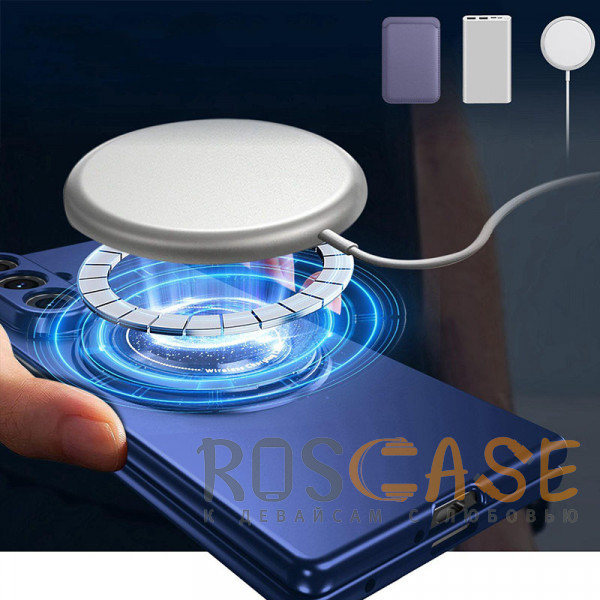Фотография Темно-синий Matte Shield Ring | Тонкий пластиковый чехол с кольцом Magsafe для Samsung Galaxy Z Fold 8 Ultra