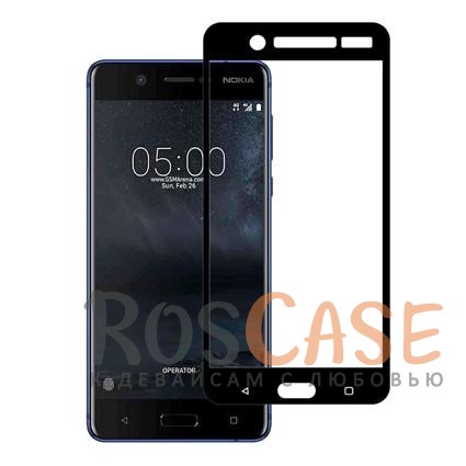 

Тонкое олеофобное защитное стекло с цветной рамкой на весь экран для Nokia 5 (Черный)