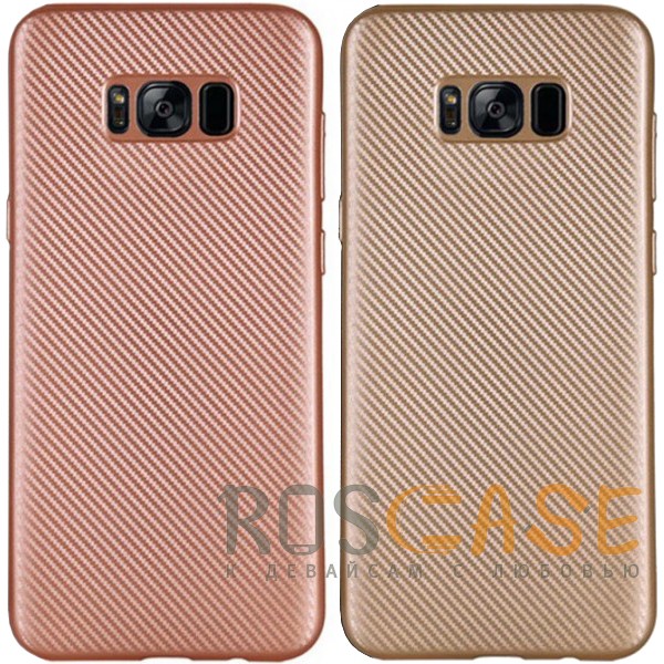 Фото Матовый чехол для Samsung G955 Galaxy S8 Plus с текстурированной поверхностью под карбон