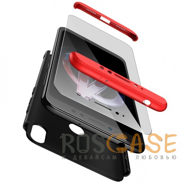 Фотография Черный / Красный GKK LikGus 360° | Двухсторонний чехол для Xiaomi Redmi S2 с защитными вставками